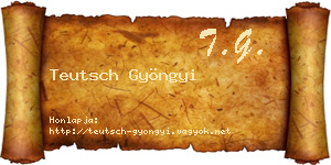 Teutsch Gyöngyi névjegykártya